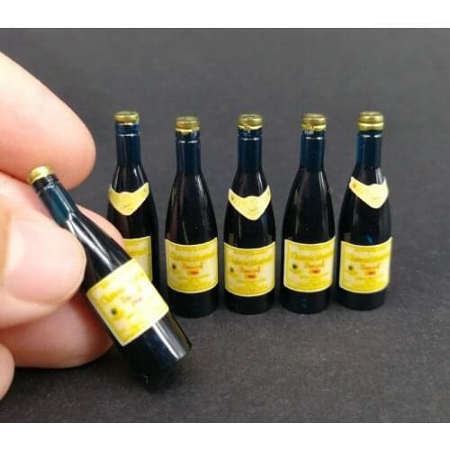 6pcs Dollhouse Miniature Drink Simulation Blue Wink Bottle Pretend food Dollhouse Decor for 1/6 Doll Kitchen Toys