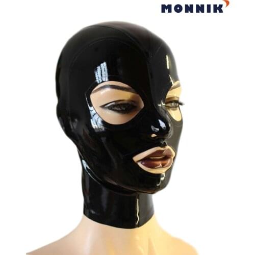 MONNIK latexRealistic Latex Mask Open Eyes and Nostrils Rubber Unisex Hood Unique Club Wear Latex mask