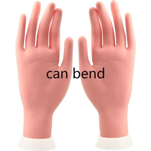 Can Bend Nail Manicure Practice Hand Nail Art Artificial Hand For Salon Nail Tool Flexible silicone hand
