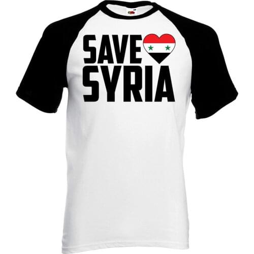 Men Designer Clothes O-Neck Style Hip-Hop Tops Tees Save Syria T-shirt - Love Flag Charity Tories Don't Bomb War Rebels Support