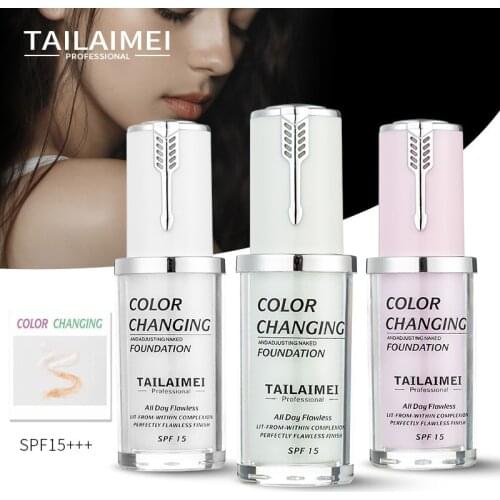 NEW HOT TLM Foundation 3 Color Changing Face Makeup Foundation Nude Liquid Cover ConcealerLongEuropeMakeup Foundation TSLM1