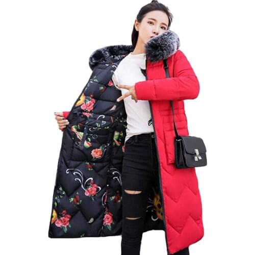 New Design Women Winter Jacket Double Two Sides With Fur Collar Hooded Ladies Coat Long Parka Mujer Invierno
