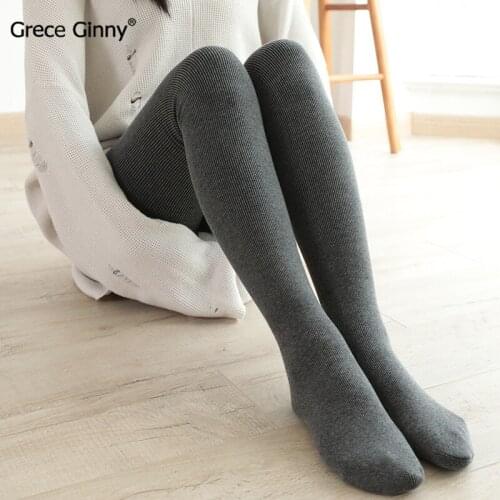 1000D cotton autumn and winter thickening section warm fine plus velvet vertical stripes step on the foot to pantyhose