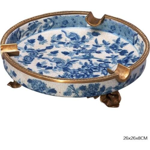 Cigar ashtray European-style ceramic retro colour enamels ashtray CE-4308