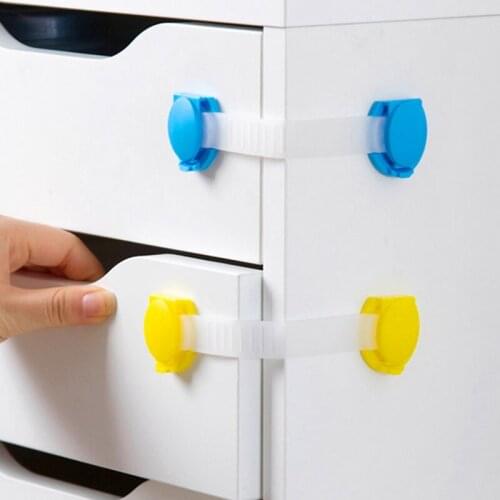 2PC Straps Plastic Lock for Children Wardrobe Child Protection Blocker Baby Safety Drawer Lock Baby Safety Cabinet Locks