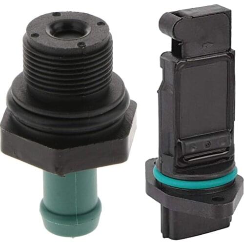 Positive Crankcase Ventilation PCV Valve with 1Pcs MAF Mass Air Flow Meter Sensor, for Nissan X-Trail 02-15 Infiniti