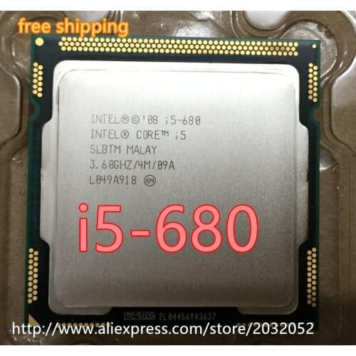 FOR Intel Core i5-680 I5-680 i5 680 Processor CPU (4M Cache, 3.6 GHz) LGA 1156 100% working properly Desktop Processor