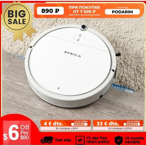 Robotic Vacuum Cleaner 3600Pa Suction 150ML Water Tank Auto-Recharge Standard Version BVRILA Remote Control For Pet Hair Carpet