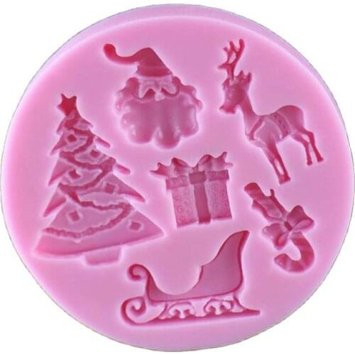 Christmas Tree Deer Santa Claus Fondant Cake Decorating Tools Silicone Mold Polymer Clay Resin Candy Super Sculpey H901