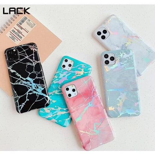 LACK Laser Plating Radiation Crack Marble Cases For iphone 12 X XS XR 11 Pro MAX 7 8 Plus Soft IMD Silicon Fashion Back Cover