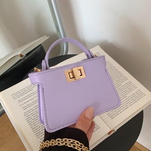 Cute Mini Chain PU Leather Crossbody Bags for Women 2021 Trends Travel Shoulder Purses and Handbags Fashion Travel Messenger Bag