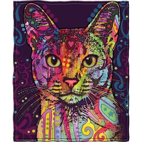 Super Soft Full/Queen Size Plush Fleece Blanket (Confident Cat)