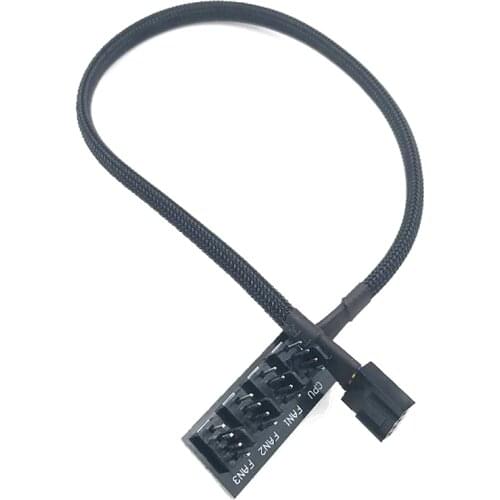 SXDOOL Case PC Cooler Fan Power Cable 1 Female to 4 Male 4Pin Socket Fan Hub Splitter Cable for 3Pin&4Pin PWM