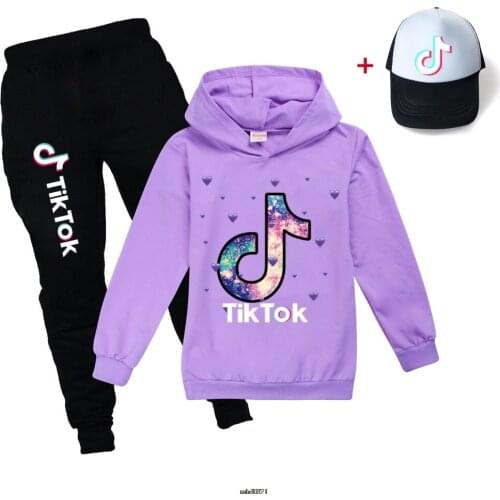 Tik Tok Childrens Clothes Spring Autumn Boy Clothes Hoodies+Pants+Hat 3pcs Outfit Suit Teenager Costume Kids Clothing For 2-16Y