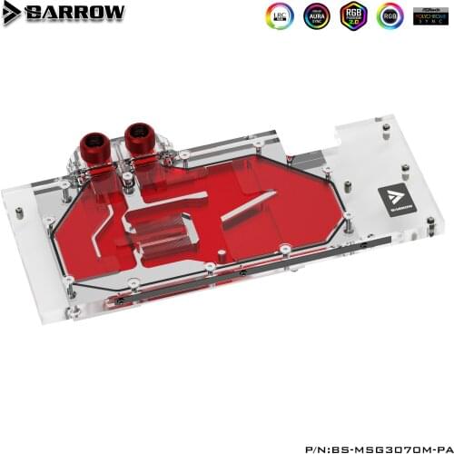 Barrow GPU water block for MSI RTX 3070 GAMING / SUPRIM X TRIO, 5V light, BS-MSG3070M-PA heat sink