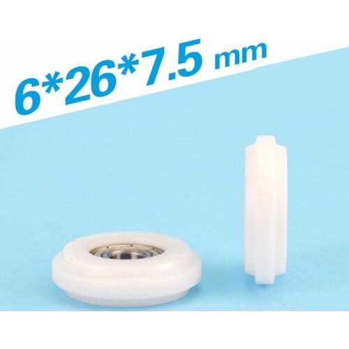 [Y0626-7.5]Free Shipping 10PCS single sliding roller wheel 6*26*7.5 Y type nylon wheel bearing roller
