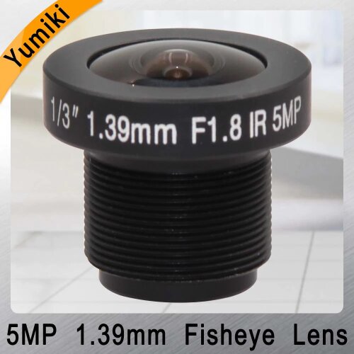 Yumiki HD 5mp 1.39mm cctv camera Lens 1/3" Wide Angle M12 F2.0 IR Board Panoramic Fisheye lenses for 720P/1080P Camera