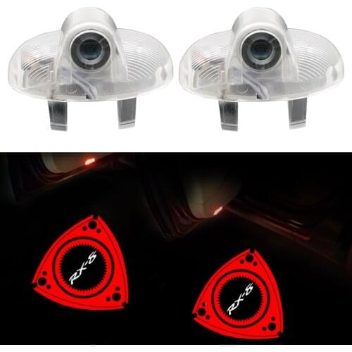 2pcs Car Logo Door Light For MAZDA RX8 MAZDA 6 MAZDA 8 RX-8 MAZDASPEED CX-9 Emblem LED Courtesy Light Car Atmosphere Lamp