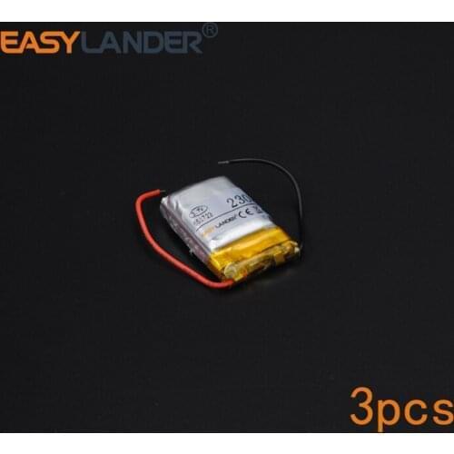 3pcs/Lot 3.7V 230mAh 651723 Rechargeable li Polymer Li-ion Battery For bluetooth headset mp3 MP4 speaker mouse recorder watch