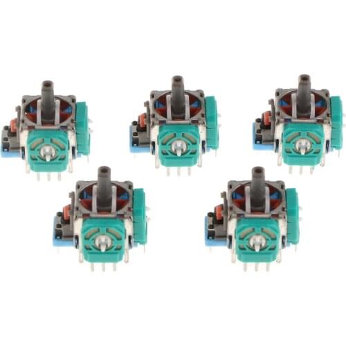5 Pack 3D Analog Stick Joystick for Sony PS4 4 Controller Button Replacement Part, Better Gaming Experience