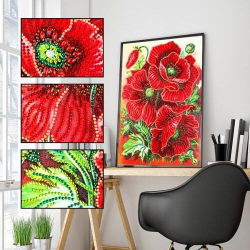 5D Diamond Painting Flower DIY Special Shaped Diamond Embroidery Cross Stitch Flower Decoration Gift Mosaic Painting