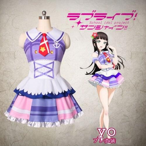 Anime! LoveLive! Sunshine!!Aqours Kurosawa Dia sj Uniform Lolita Lovely Maid Dress Cosplay Costume For Women Free Shipping