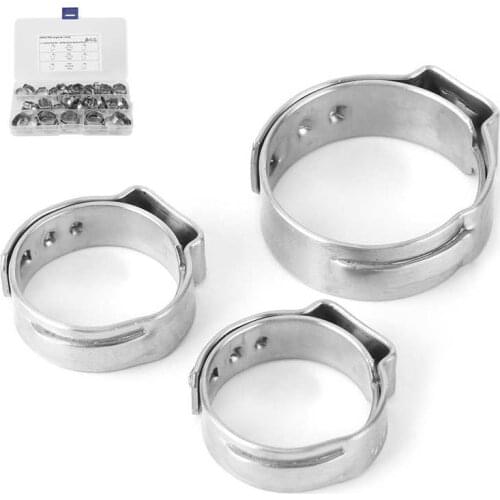 Automobiles Auto Parts Stainless Steel Cinch Clamps Rings Single Ear 1/2in 3/4in for PEX Tubing Pipe Fitting Connections