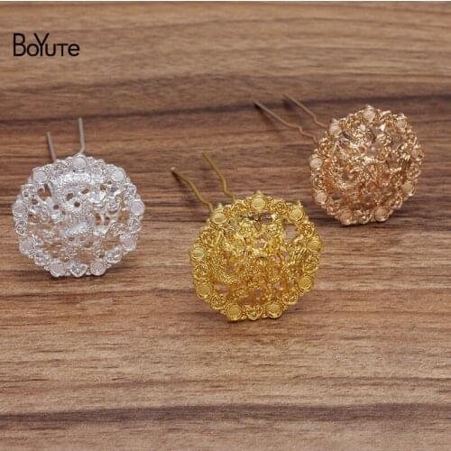 BoYuTe (5 Pieces/Lot) 34.5MM Metal Alloy Dragon Hairpin Materials Diy Handmade Bridal Hair Jewelry Accessories
