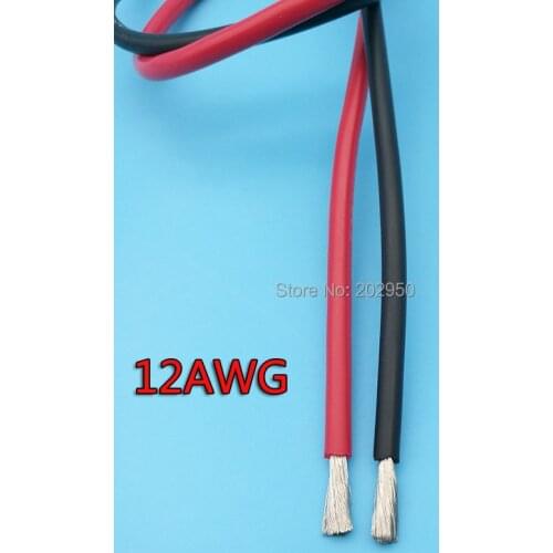 12 AWG 10 Feet(3m) B/R Gauge Silicone Wire Flexible Stranded Copper Cable For RC Car Airplane Helicopter Multi-rotor Free Ship