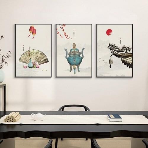 Chinese Watercolor Buddha Hand Zen Lotus Fish Posters Prints Oriental Living Room Wall Art Pictures Home Decor Canvas Paintings