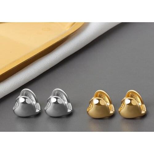 KOFSAC Trendy 925 Sterling Silver Earrings For Women Love Heart Glossy Famous Blogger Same Earring Jewelry Girl Gift Accessories