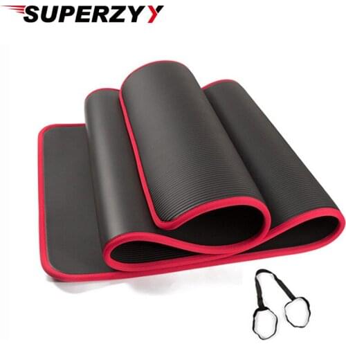 10MM Extra Thick 183cmX61cm High Quality NRB Non-slip Yoga Mats For Fitness Tasteless Pilates Gym Exercise Pads with Bandages