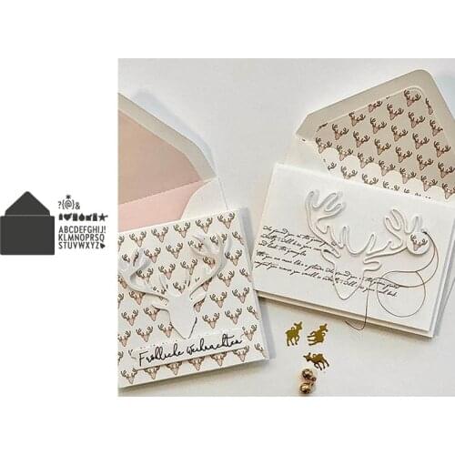 Metal cutting dies envelope with alphabets symbol cut Scrapbooking paper cards making paper crafts knife mould stencils new 2019