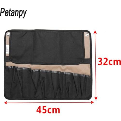 Fashion Coffee Portable Chef Knife Bag Roll Bag Carry Case Bag Kitchen Cooking Tool Portable Storage Bag 10 Pockets Home Garden