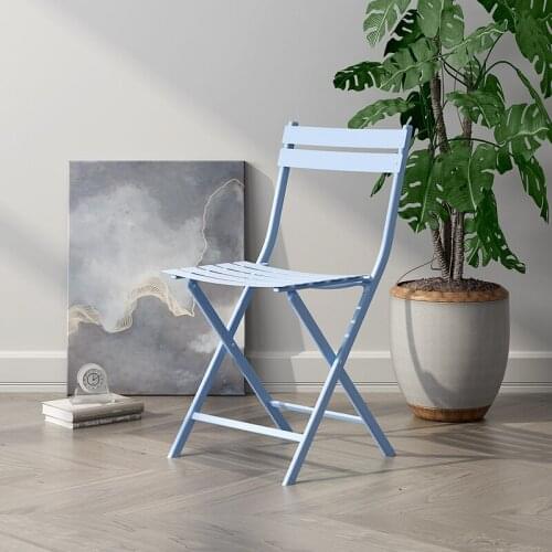 European style fashion iron dining chair minimalist modern folding balcony leisure cadeira convenient mini waterproof sillas