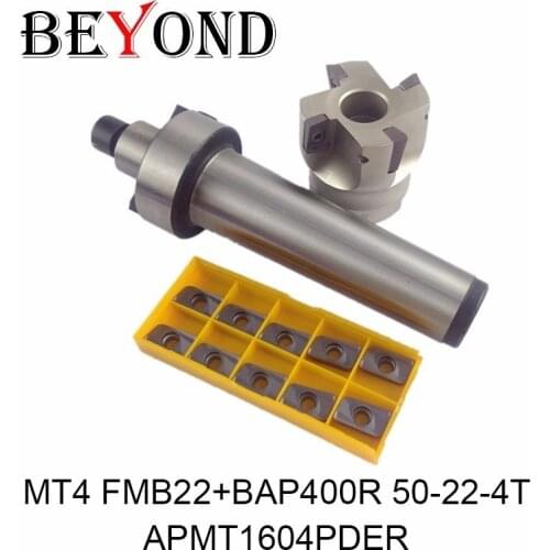 MT2 FMB22 M10 MT3 FMB22 M12 MT4 FMB22 Shank BAP400R 50 22 Face Milling CNC Cutter + 10pcs APMT1604 Inserts For Power Tool