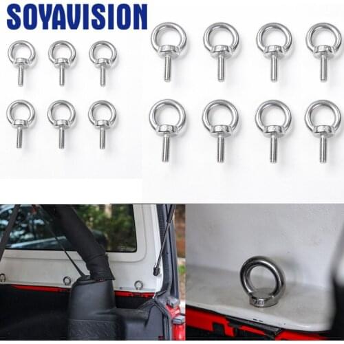 Set Metal Car Interior Decoration Protect Round Hole Head Car Roof Screws Nut For Jeep Wrangler TJ JK 2007+ Car Styling
