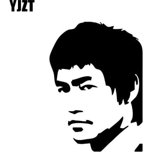 YJZT 8.5CM*11.9CM Actor Bruce Lee Vinyl Decal Personality Car Sticker Black/Silver C3-0043