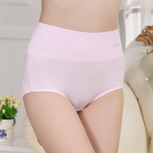 5ps Cotton Underwear Womens Boxed High Waisted Briefs Womens Middle-aged Sexy Belly Lift Buttocks Big Size Pants for Wholesale