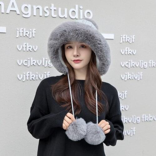 2021 high quality NEW Fashionable woman Autumn and winter cotton cashmere Pullover hat three wool ball cute add cashmere thicken