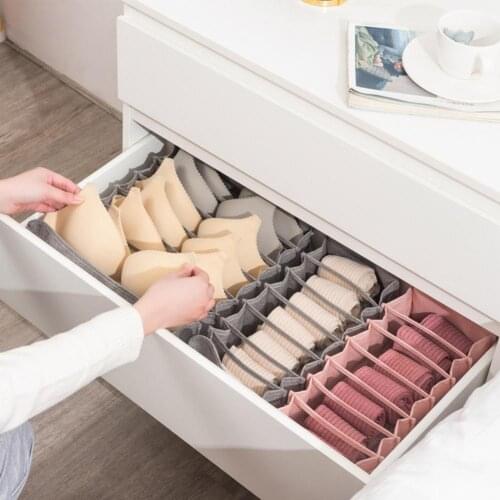 New Bra Storage Boxes Underwear Clothes Organizer Solid Color Foldable Fabric Closet Dresser Drawer Bra Organizer for Home