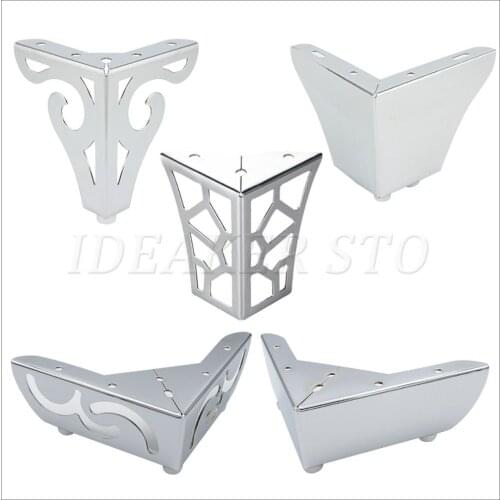 1/4PCS Metal Furniture Legs Hollow Out Modern Sofa Feet Silver Heavy Duty Modern Style Sofa Legs For Sofa Cabinet TV Bench