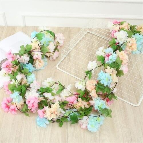 ONE Fake Cherry Blossoms Vine 86.61" Length Simulation Sakura Flower Rattan for Wedding Centerpiece