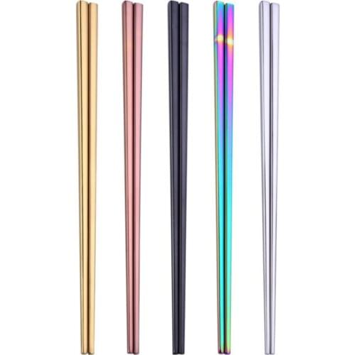 Stainless Steel Chopsticks Laser Engraving Patterns Food Sticks Portable Reusable Chopstick Sushi Hashi Kitchen Accessories