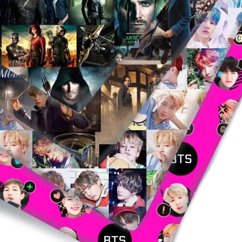 Half Yard Polyester Cotton Fabric Robot Heart Character Cat Animal Print Fabric For Tissue Kids Home Textile DIY Crafts Supplier