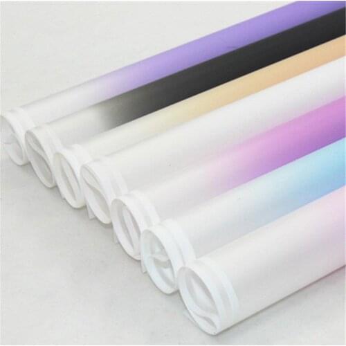 20pcs Half Transparent Wrapping Paper Bouquet Wrapping Paper Gradient Border Thickening Waterproof Matte Paper Packing Material