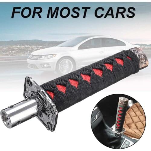 Fashion 1 Set Universal Samurai Sword Vehicle Car Shift Knob Katana Metal Weighted Sport Shifter with 4 Adapter Car Accessories