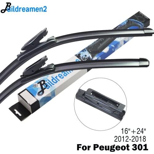 Buildreamen2 Car Wiper Blade Front Windscreen Wiper For 2012-2018 Peugeot 301 Built in Vigo of Spain Fit Bayonet Arms