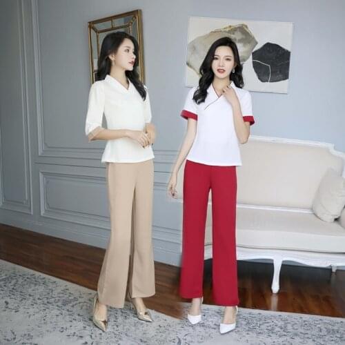 Woman Dentist Spa Tops Trousers Beauty Salon Bar Massage High Quality Beautiful Women Clothes Hotel Manager Work Uniforms AS182