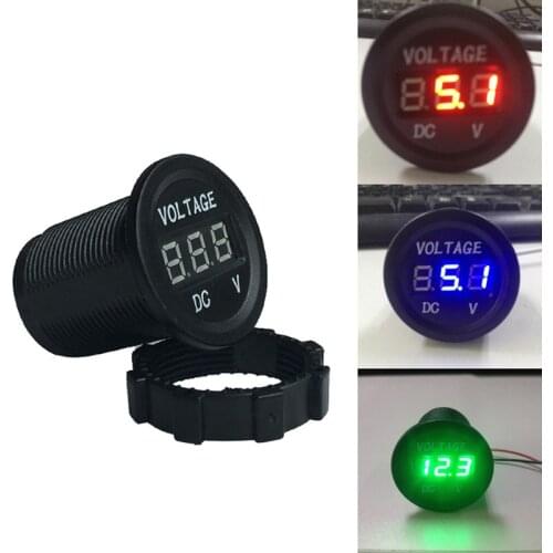 Universal Waterproof Motorcycle Boat Car Truck DC 12V 24V LED Voltmeter Voltage Meter
